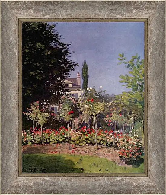 Картина в раме - Flowering Garden at Sainte-Adresse. Клод Моне