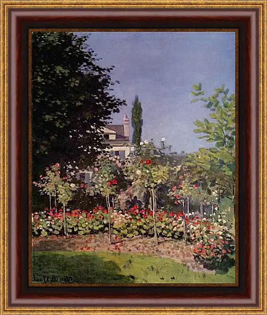 Картина в раме - Flowering Garden at Sainte-Adresse. Клод Моне