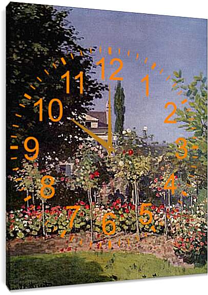 Часы картина - Flowering Garden at Sainte-Adresse. Клод Моне