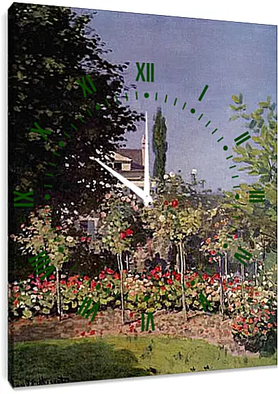 Часы картина - Flowering Garden at Sainte-Adresse. Клод Моне