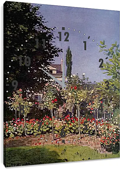 Часы картина - Flowering Garden at Sainte-Adresse. Клод Моне