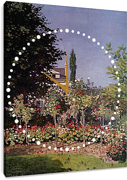 Часы картина - Flowering Garden at Sainte-Adresse. Клод Моне