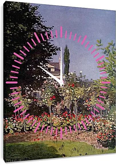 Часы картина - Flowering Garden at Sainte-Adresse. Клод Моне