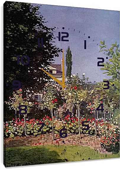 Часы картина - Flowering Garden at Sainte-Adresse. Клод Моне