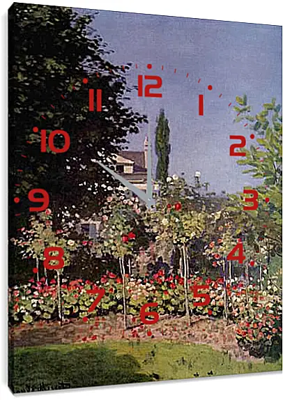 Часы картина - Flowering Garden at Sainte-Adresse. Клод Моне