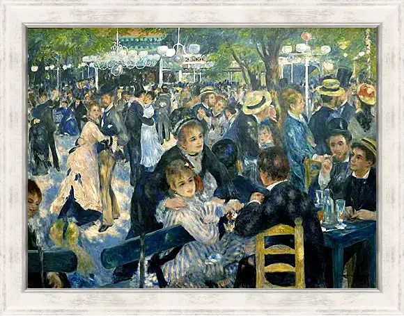 Картина в раме - Dance at the Moulin de la Galette. Пьер Огюст Ренуар