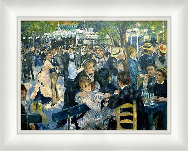 Картина в раме - Dance at the Moulin de la Galette. Пьер Огюст Ренуар