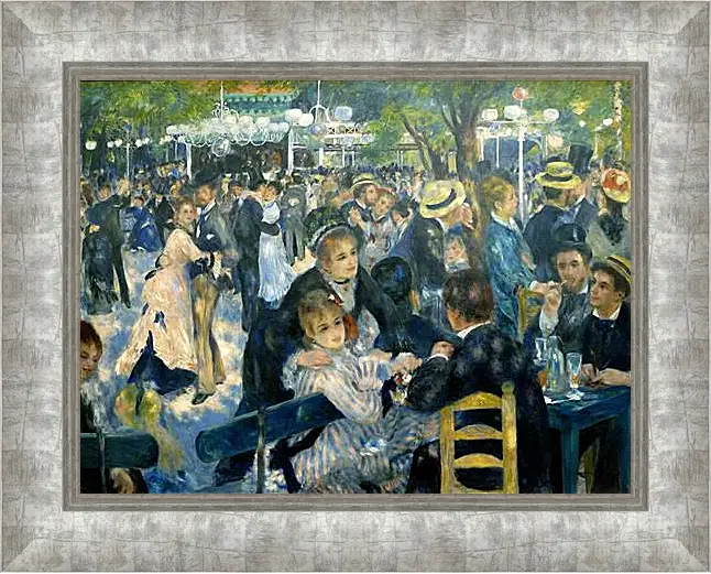 Картина в раме - Dance at the Moulin de la Galette. Пьер Огюст Ренуар