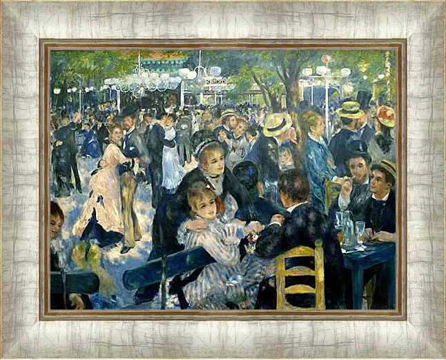 Картина в раме - Dance at the Moulin de la Galette. Пьер Огюст Ренуар