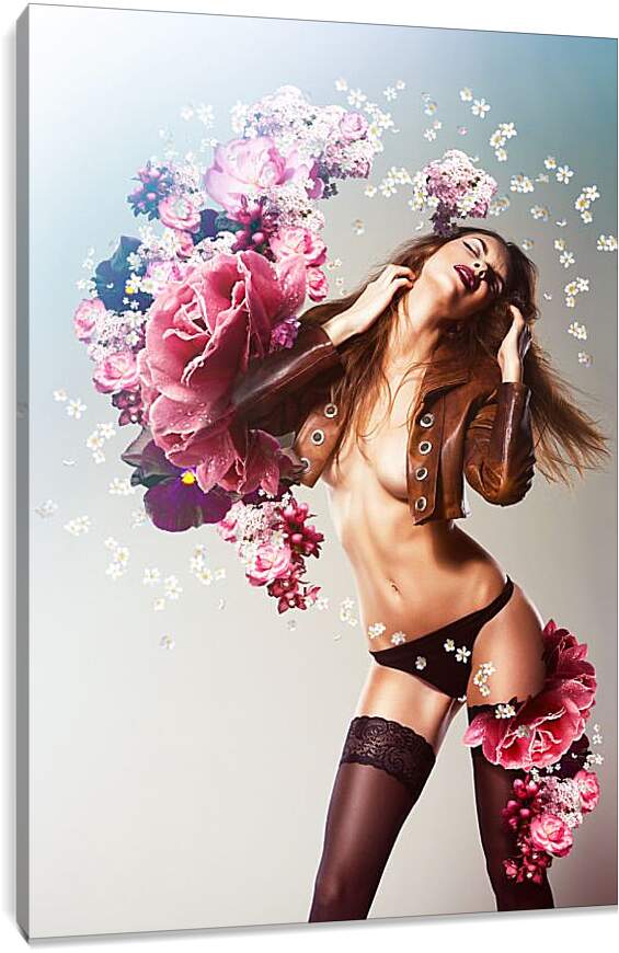 Постер и плакат - Сексуальная девушка цветок