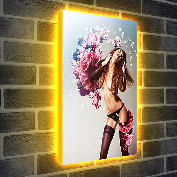 Лайтбокс световая панель - Сексуальная девушка цветок