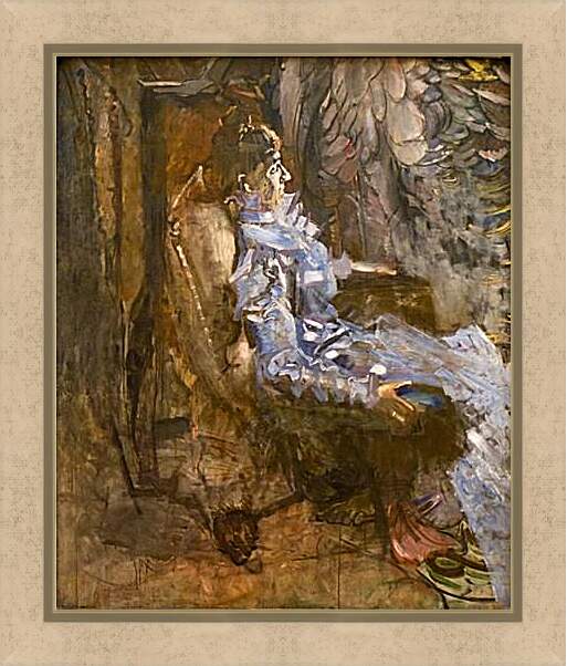 Картина в раме - A Lady in Lilac. Врубель Михаил