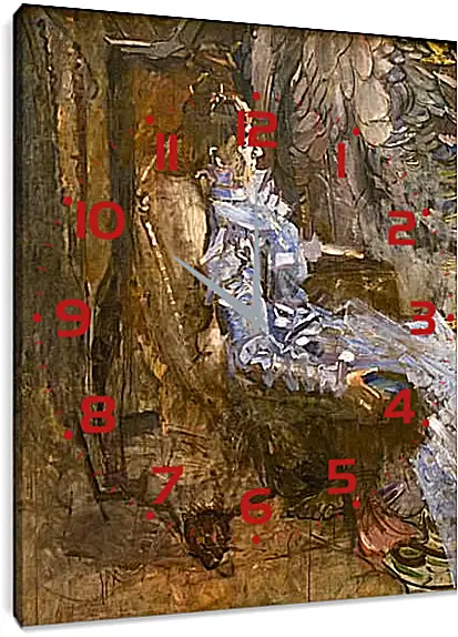 Часы картина - Дама в лиловом. Врубель Михаил