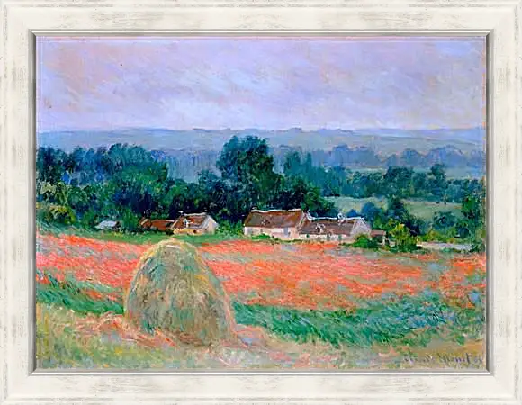 Картина в раме - haystack at giverny. Клод Моне