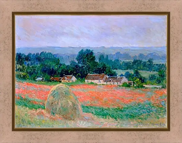 Картина в раме - haystack at giverny. Клод Моне