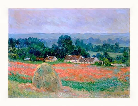 Картина в раме - haystack at giverny. Клод Моне