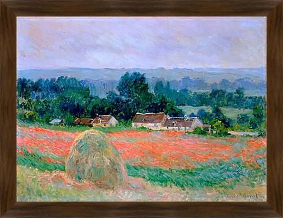 Картина в раме - haystack at giverny. Клод Моне