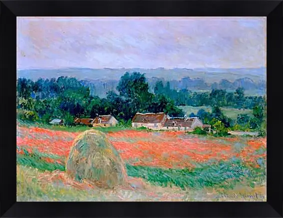 Картина в раме - haystack at giverny. Клод Моне