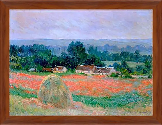 Картина в раме - haystack at giverny. Клод Моне