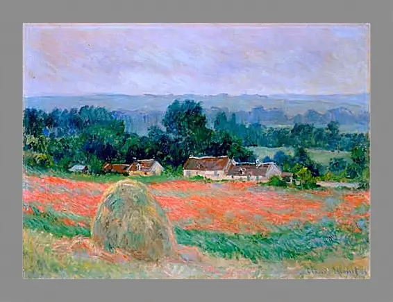 Картина в раме - haystack at giverny. Клод Моне