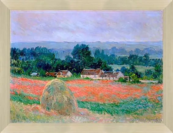 Картина в раме - haystack at giverny. Клод Моне