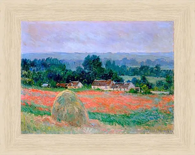 Картина в раме - haystack at giverny. Клод Моне