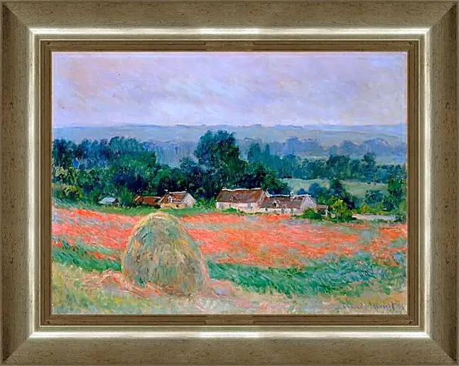 Картина в раме - haystack at giverny. Клод Моне