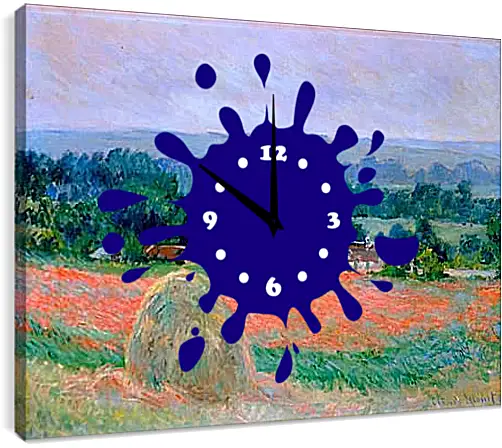 Часы картина - haystack at giverny. Клод Моне