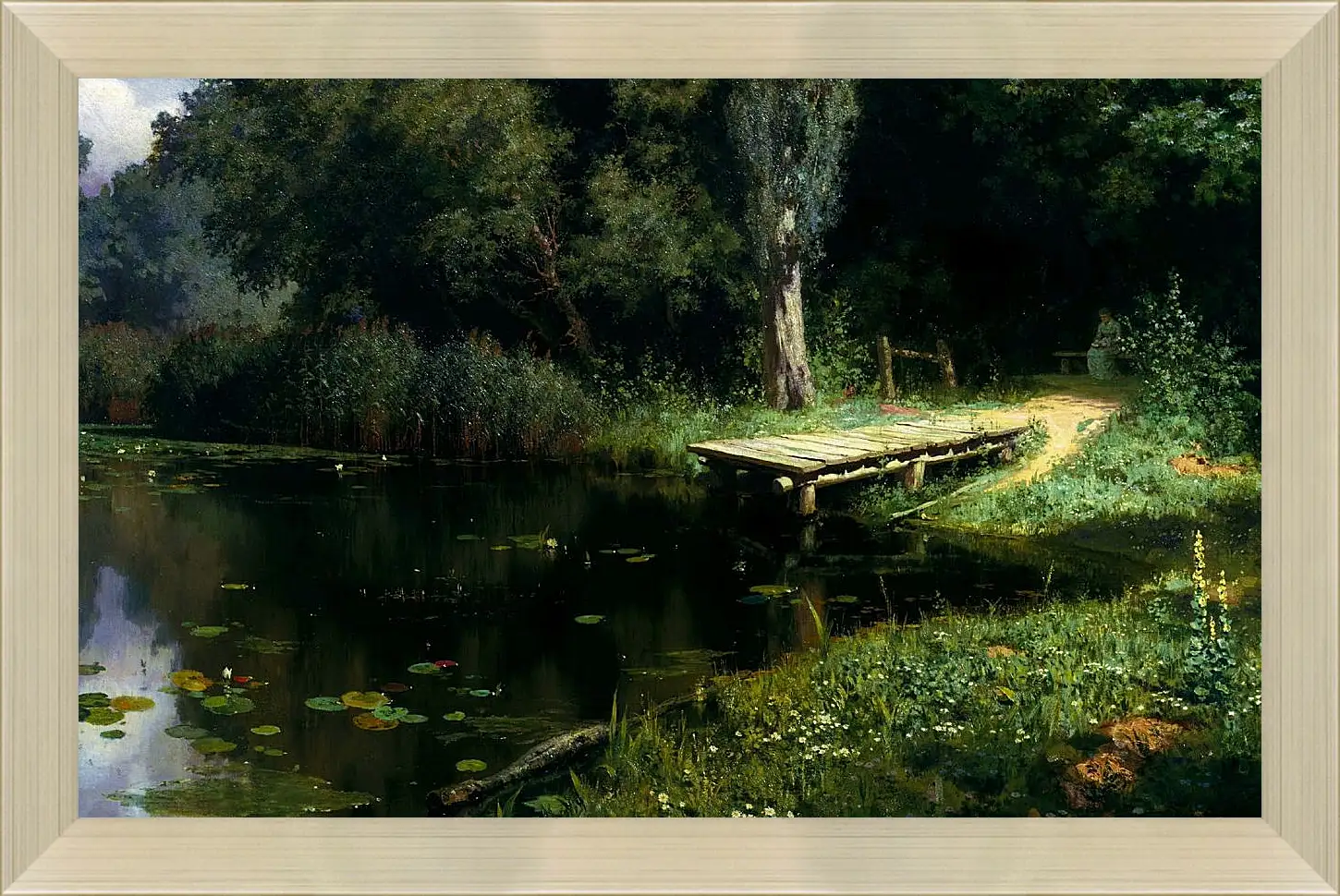 Картина в раме - Заросший пруд. Поленов Василий