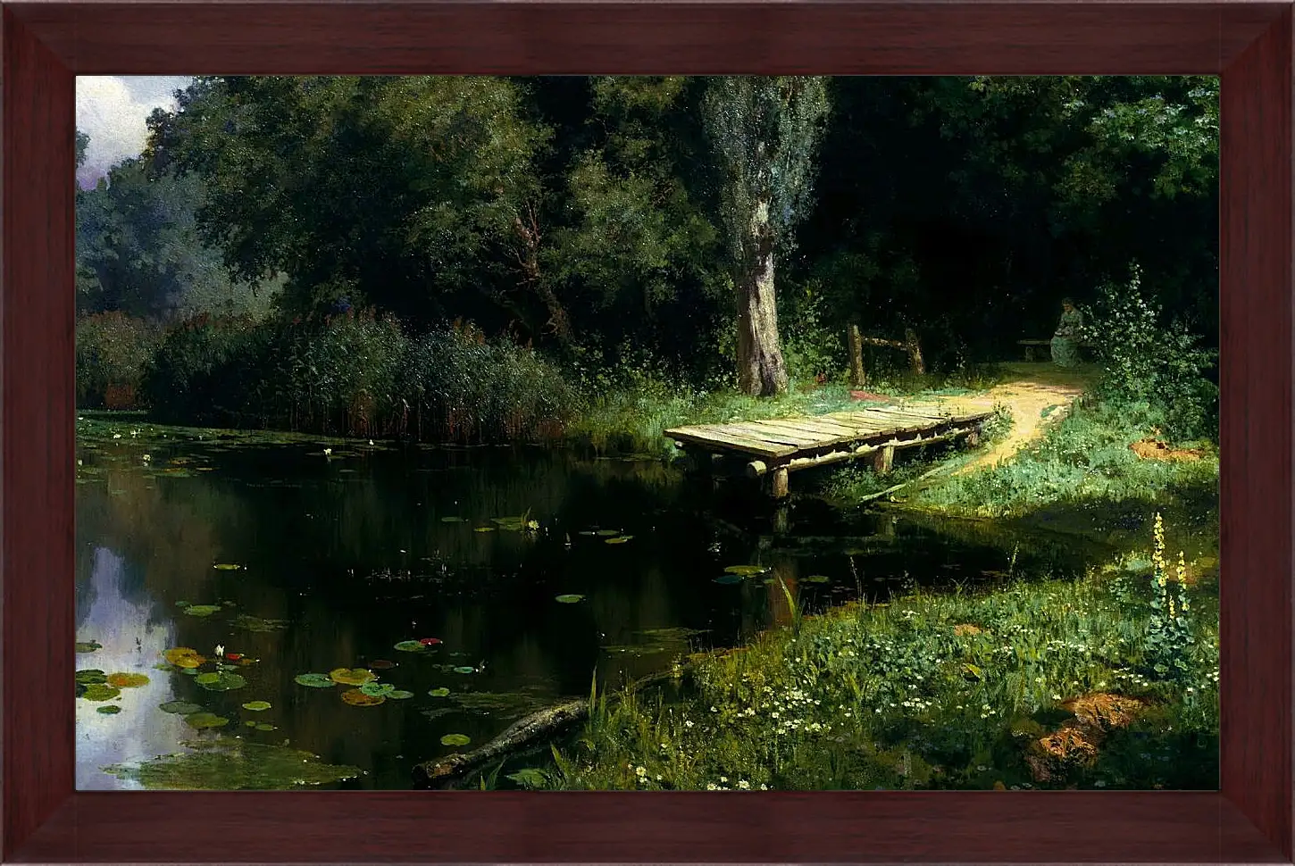 Картина в раме - Заросший пруд. Поленов Василий