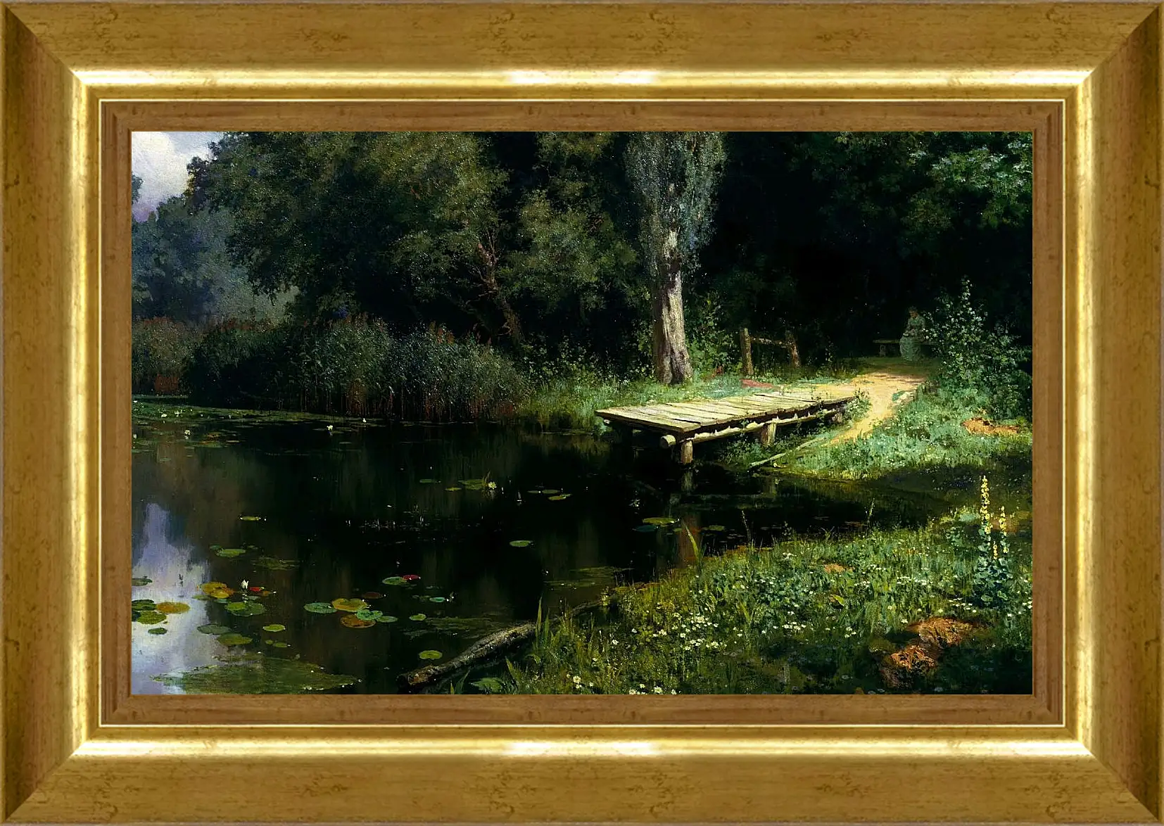 Картина в раме - Заросший пруд. Поленов Василий