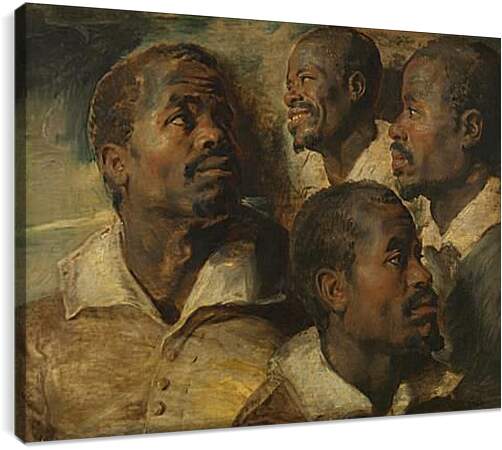 Постер и плакат - Four Studies of a Head of a Moor. Питер Пауль Рубенс