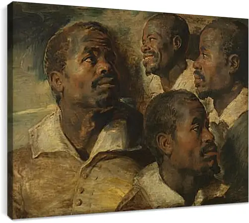 Постер и плакат - Four Studies of a Head of a Moor. Питер Пауль Рубенс