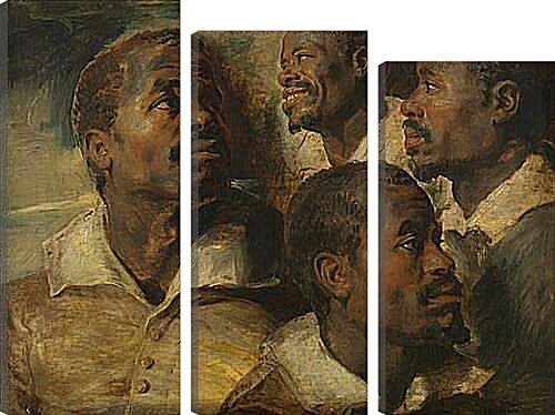 Модульная картина - Four Studies of a Head of a Moor. Питер Пауль Рубенс