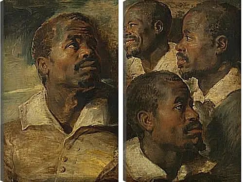 Модульная картина - Four Studies of a Head of a Moor. Питер Пауль Рубенс