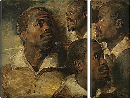 Модульная картина - Four Studies of a Head of a Moor. Питер Пауль Рубенс