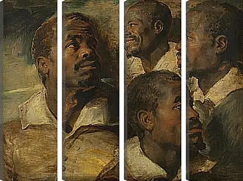 Модульная картина - Four Studies of a Head of a Moor. Питер Пауль Рубенс