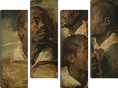 Модульная картина - Four Studies of a Head of a Moor. Питер Пауль Рубенс