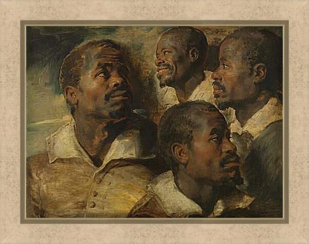 Картина в раме - Four Studies of a Head of a Moor. Питер Пауль Рубенс