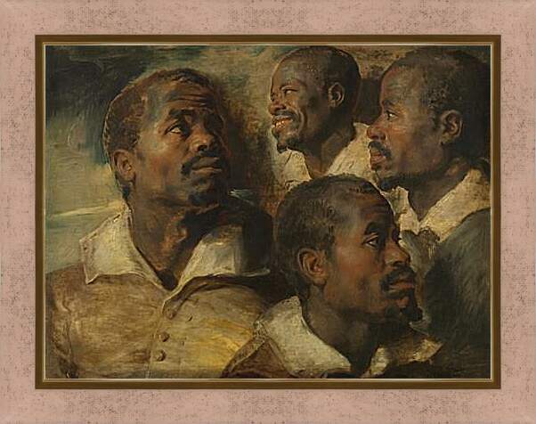 Картина в раме - Four Studies of a Head of a Moor. Питер Пауль Рубенс