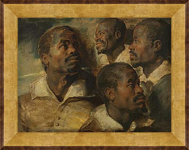 Картина в раме - Four Studies of a Head of a Moor. Питер Пауль Рубенс