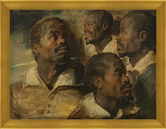 Картина в раме - Four Studies of a Head of a Moor. Питер Пауль Рубенс