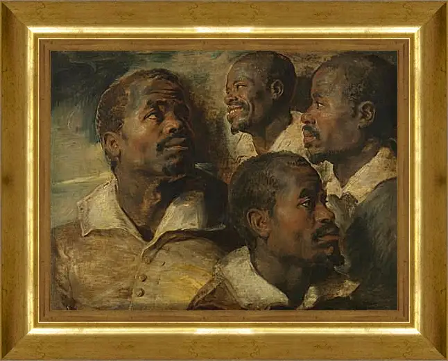 Картина в раме - Four Studies of a Head of a Moor. Питер Пауль Рубенс