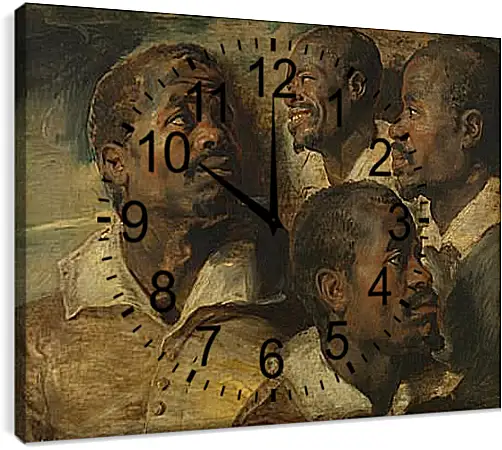 Часы картина - Four Studies of a Head of a Moor. Питер Пауль Рубенс