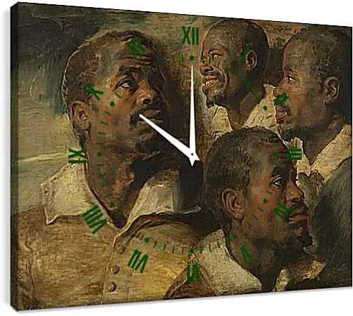 Часы картина - Four Studies of a Head of a Moor. Питер Пауль Рубенс