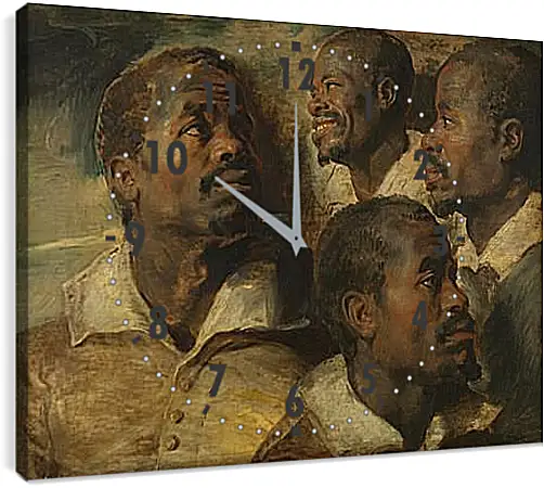 Часы картина - Four Studies of a Head of a Moor. Питер Пауль Рубенс