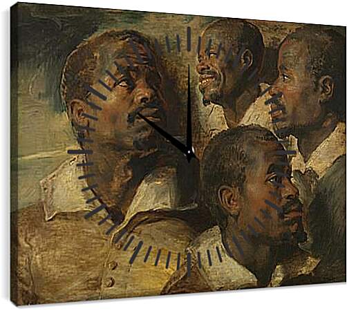 Часы картина - Four Studies of a Head of a Moor. Питер Пауль Рубенс