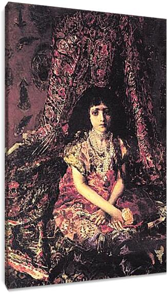 Постер и плакат - Portrait of a Girl against a Persian Carpet. Врубель Михаил