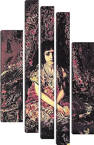 Модульная картина - Portrait of a Girl against a Persian Carpet. Врубель Михаил