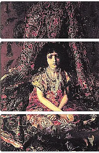 Модульная картина - Portrait of a Girl against a Persian Carpet. Врубель Михаил